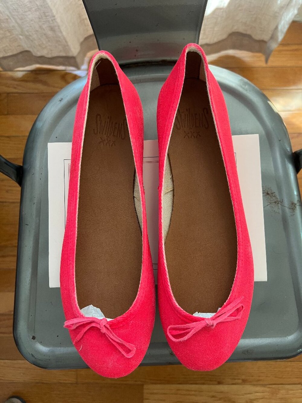 Swildens Paris Pink Ballet Flats Canvas Bow Detail Size 40 / US 9